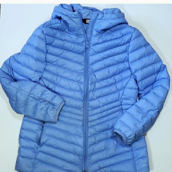 Lands' End Wanderweight Packable Down Coat Hooded Puffer Jacket - Picture 3 of 6